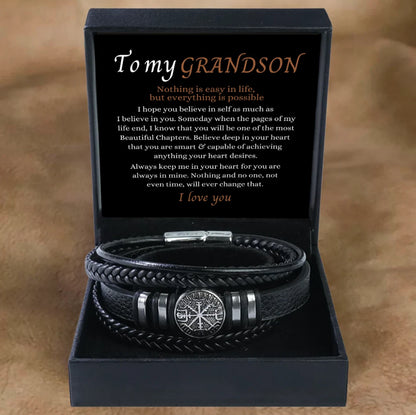 To My Grandson - Layered Bracelet - Always In My Heart