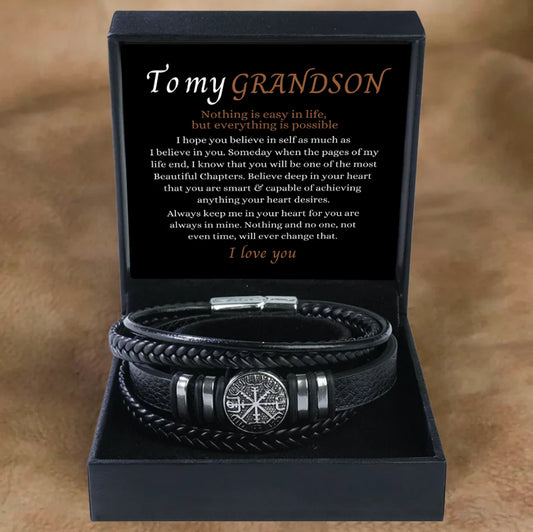 To My Grandson - Layered Bracelet - Always In My Heart
