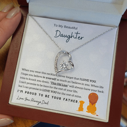 To My Daughter - Love Heart Necklace - Proud to be your father