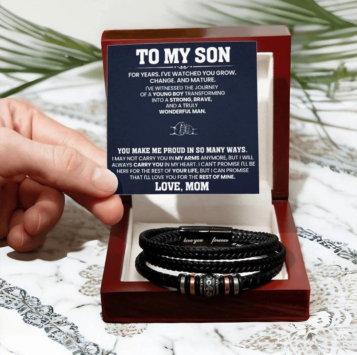 To My Son - Love You Forever Bracelet - Always Carry You In My Heart