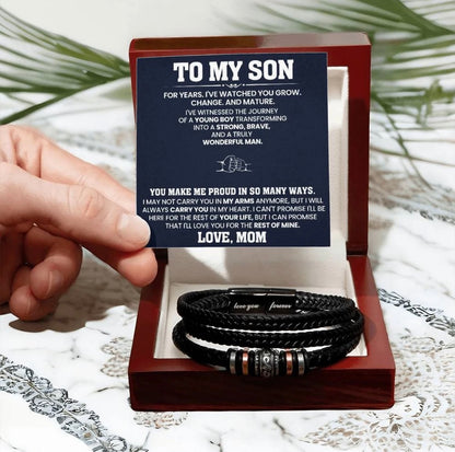 To My Son - Love You Forever Bracelet - Always Carry You In My Heart