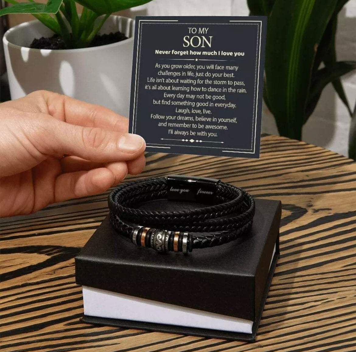 To My Son on Your Wedding Day - Love You Forever Bracelet