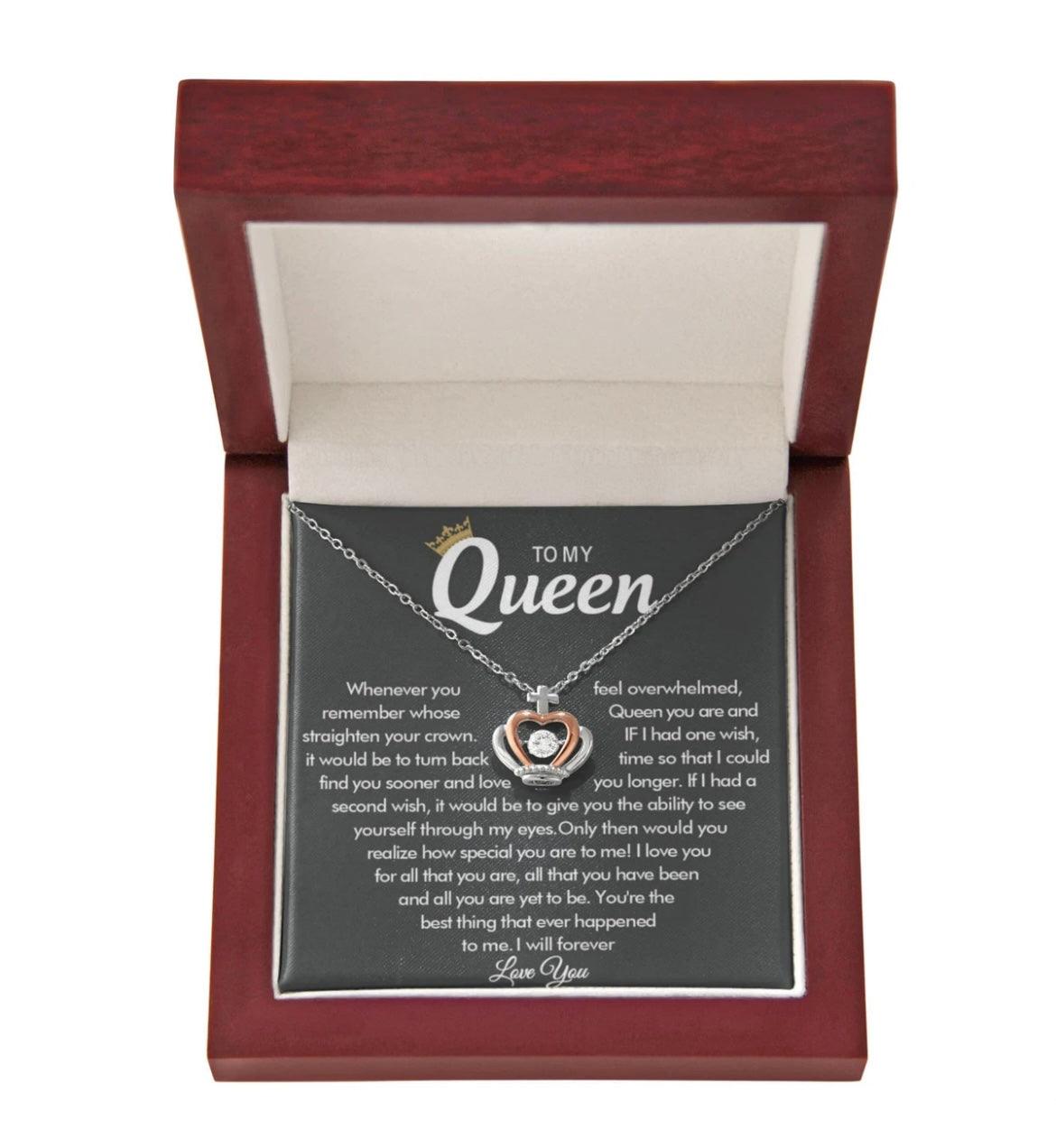 To My Queen - Crown Necklace - Love You Forever