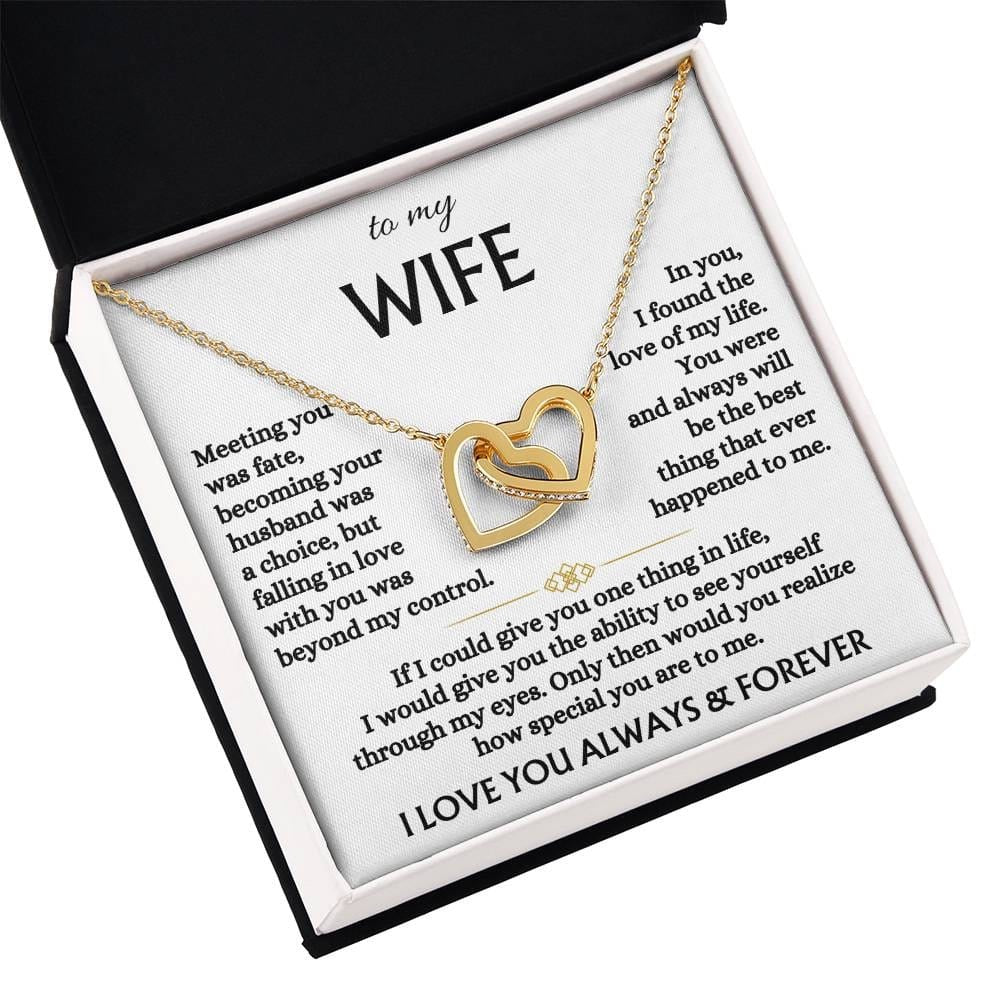 To My Wife - Linked Hearts Necklace - You Are The Best Thing Message Card Gift