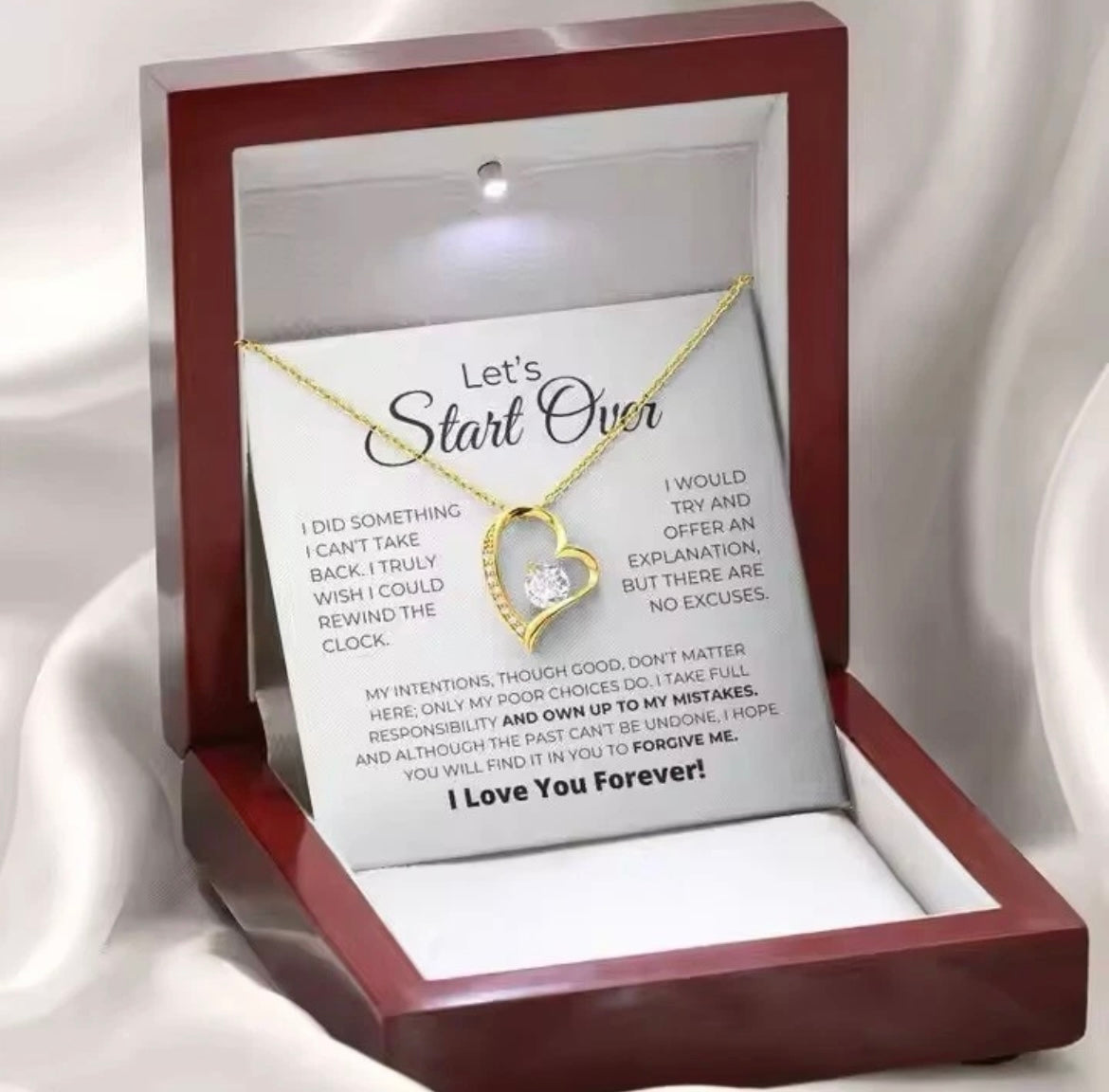 To My Love - Love Heart Necklace - Lets’s Start Over