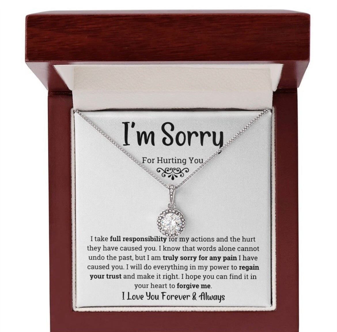 To My Love - Eternal Love Necklace - I Am Sorry for Hurting You