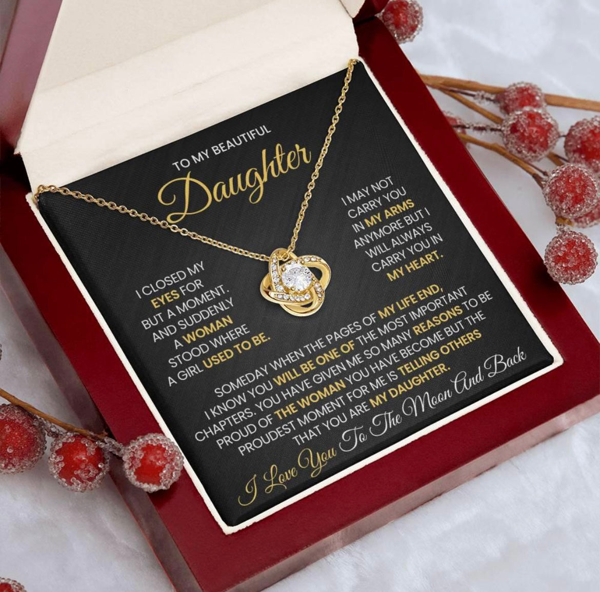 Always Carry You In My Heart  - Necklace Gift for Daughter