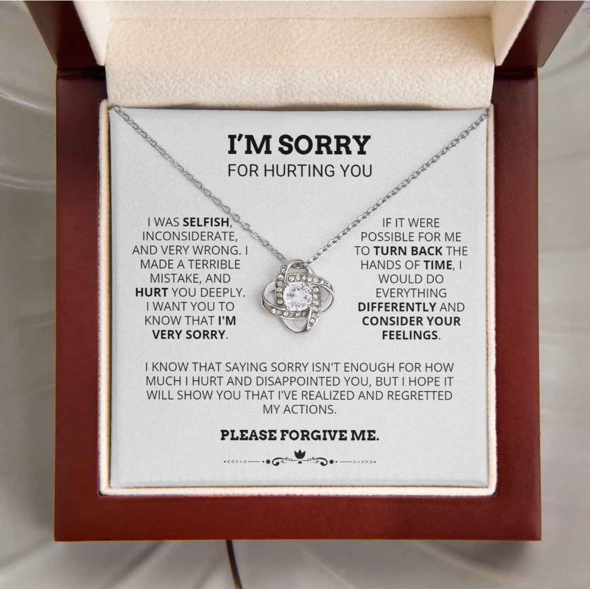 To My Love - Love Knot Necklace - I Am Sorry for Hurting You