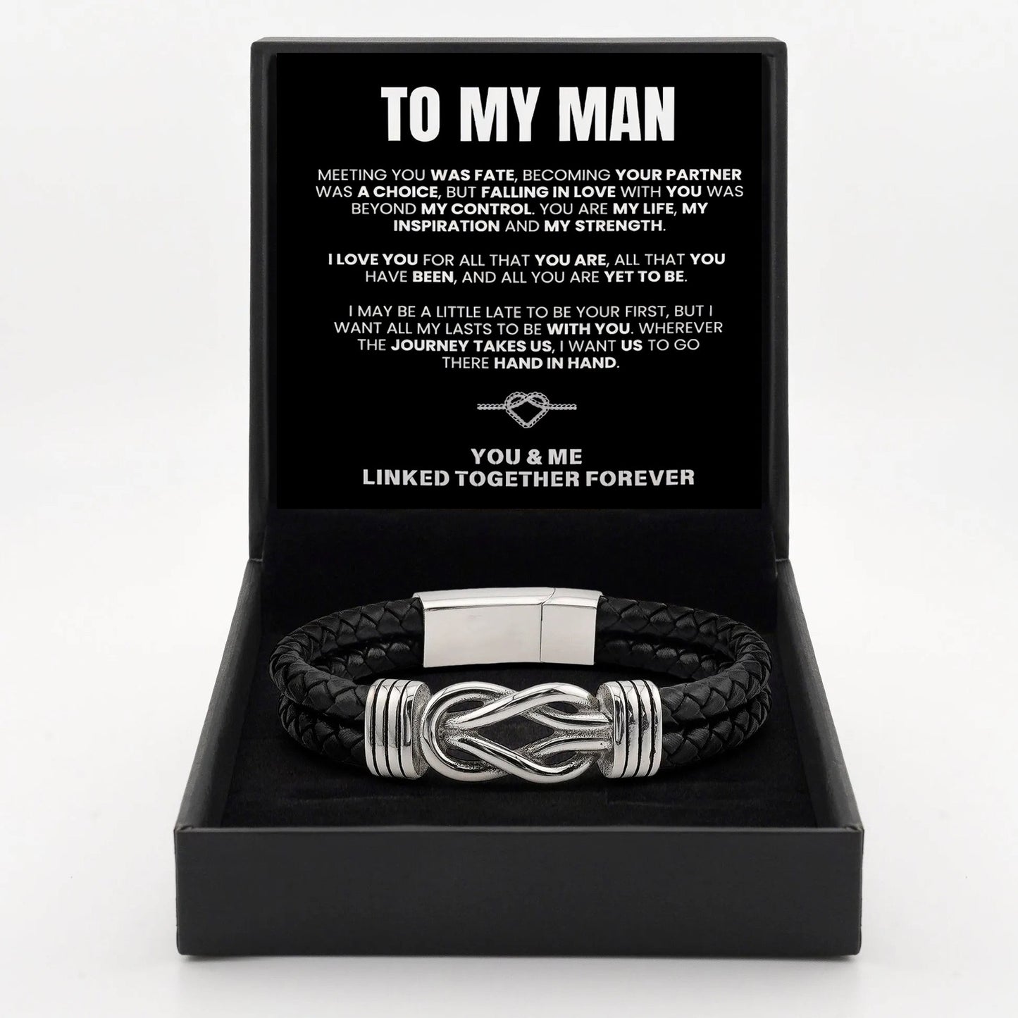 To My Man - Custom Name Bracelet - Linked Together Forever