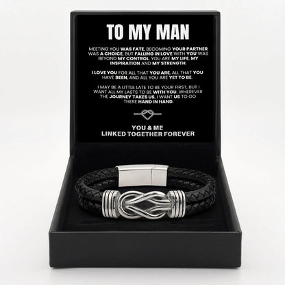 To My Man - Custom Name Bracelet - Linked Together Forever
