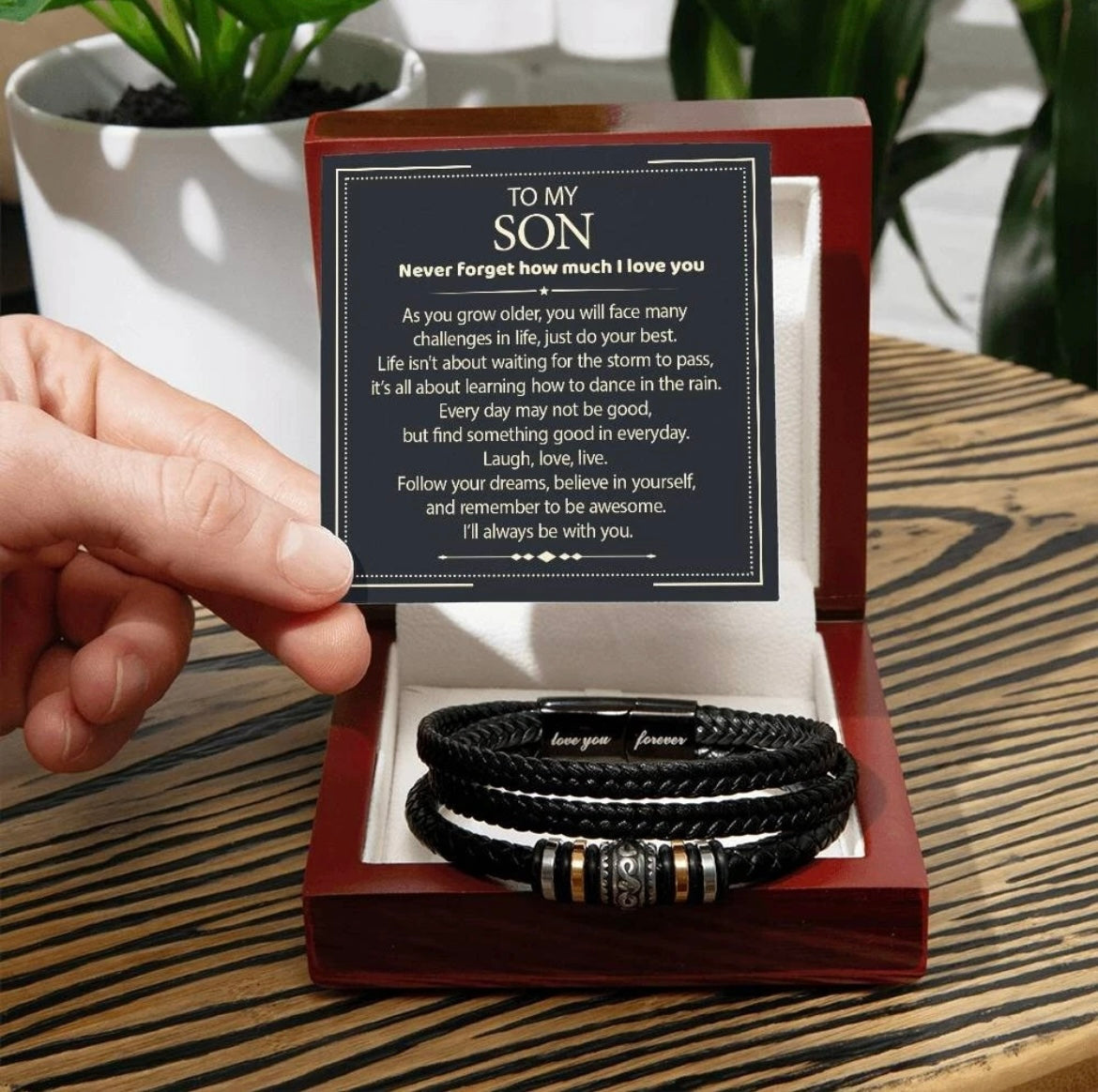 To My Son on Your Wedding Day - Love You Forever Bracelet