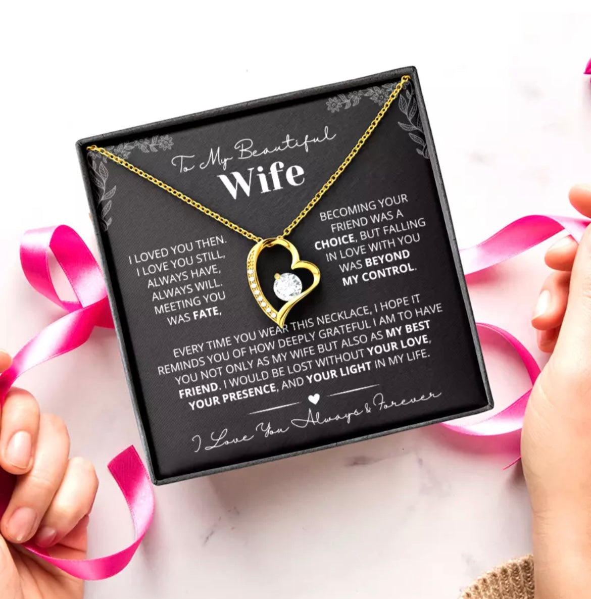 To My Wife - Love Heart Necklace - You Are My Best Friend