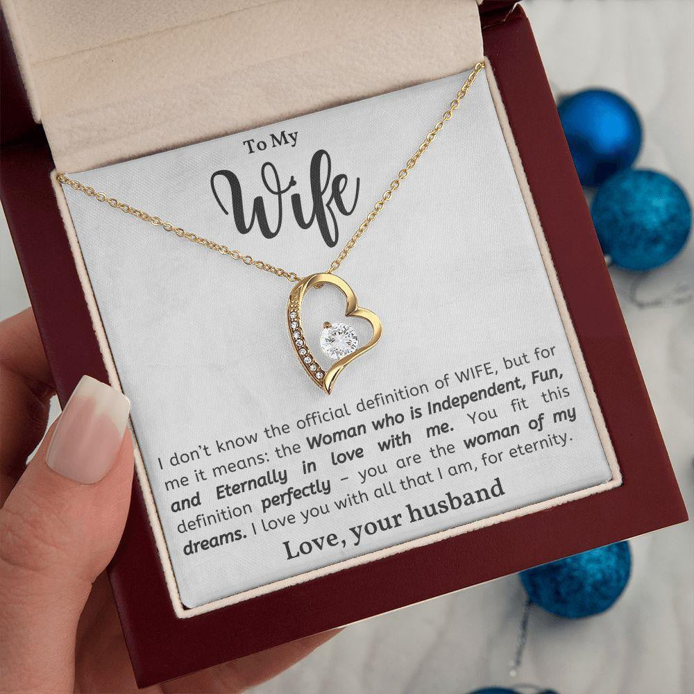 To My Wife - Love Heart Necklace - I Love You for Eternity