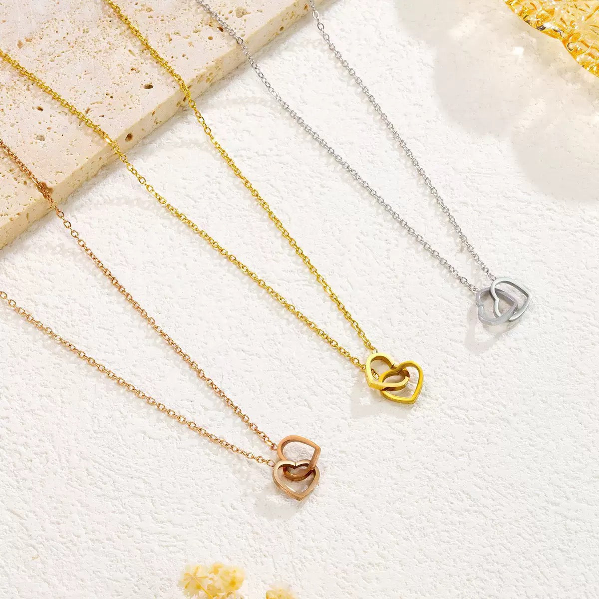 To My Soulmate - Custom Interlinked Hearts Necklace - Eternal Rose Bear Box