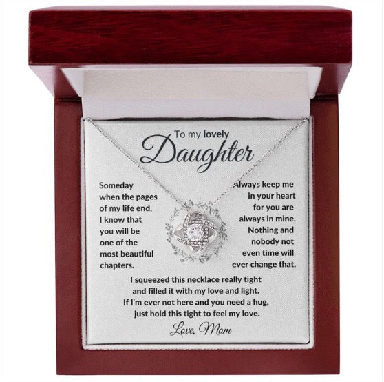 To My Daughter from Mom - Love Knot Necklace - You Are Always In My Heart