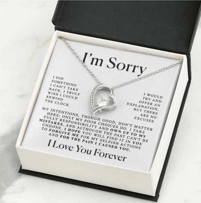 To My Love - Love Heart Necklace - I Am Sorry