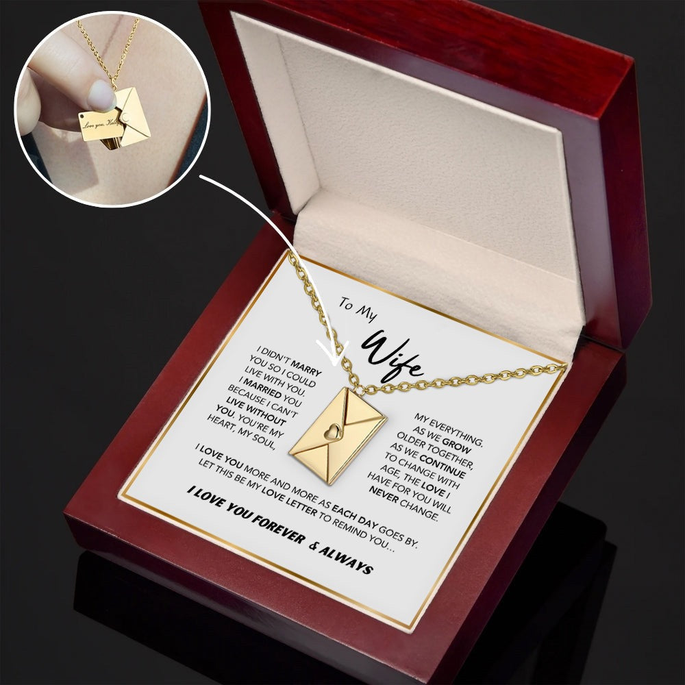 To My Wife - Love Letter Necklace - I Love You More