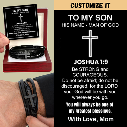 One Of The Greatest Blessings - Cross Bracelet Gift for Son