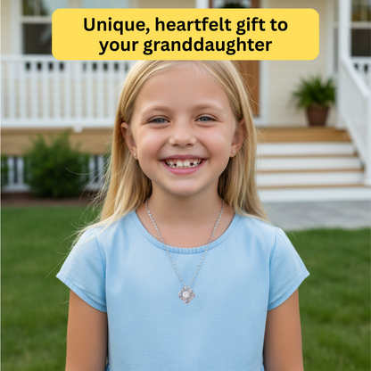 To My Granddaughter Necklace - Love Heart Necklace - You Are My World