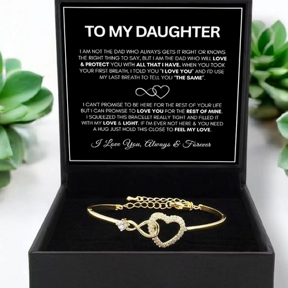 To My Daughter from Dad - Infinity Heart Bracelet - Always My Precious Little Girl