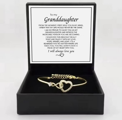 To My Granddaughter - Infinity Heart Bracelet - Forever Linked Together