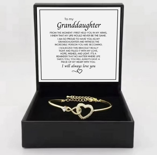 To My Granddaughter - Infinity Heart Bracelet - Forever Linked Together