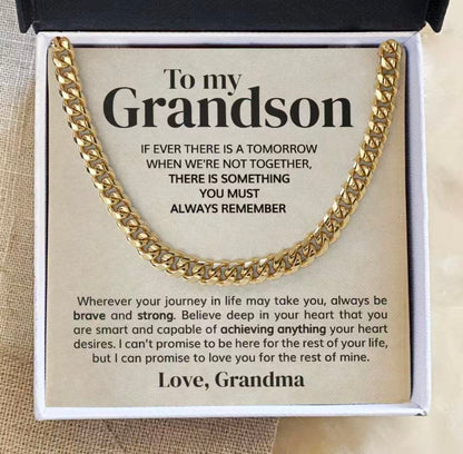 To My Grandson - Cuban Link Necklace - From Grandma