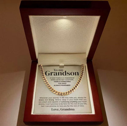 To My Grandson - Cuban Link Necklace - From Grandma