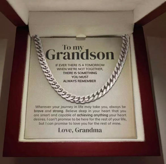 To My Grandson - Cuban Link Necklace - From Grandma