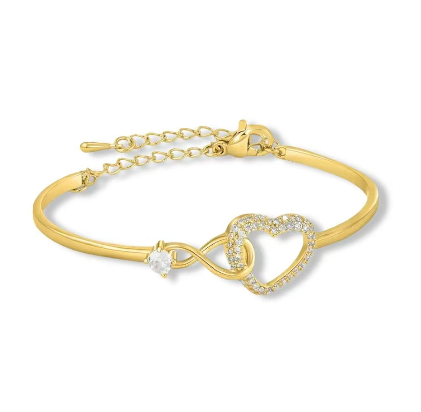 To My Wife - Infinity Heart Bracelet - Best Thing Happened Message Card Gift