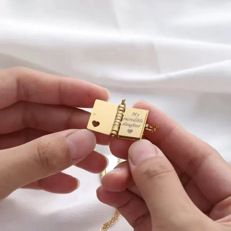 To My Daughter - My Little Star Book Pendant Necklace