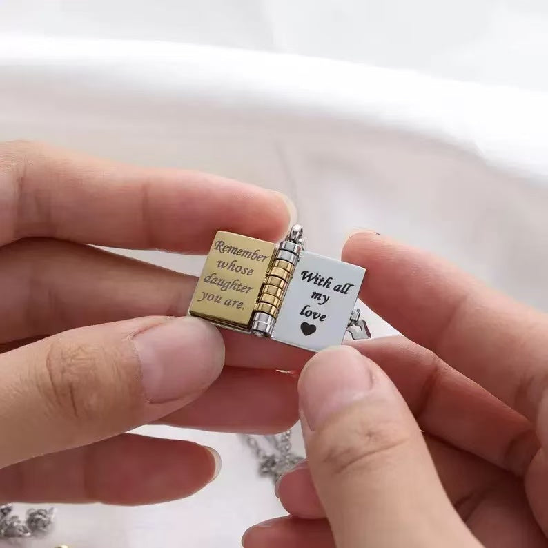 To My Daughter - My Little Star Book Pendant Necklace