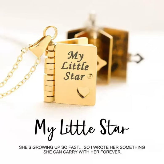 To My Daughter - My Little Star Book Pendant Necklace