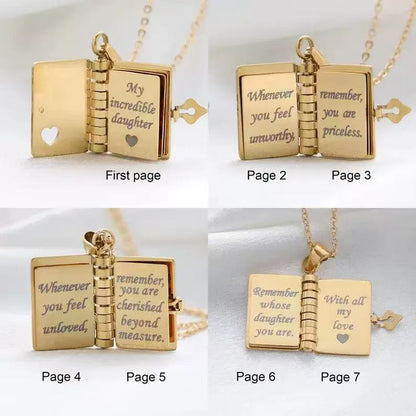 To My Daughter - My Little Star Book Pendant Necklace