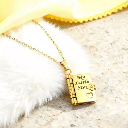 To My Daughter - My Little Star Book Pendant Necklace
