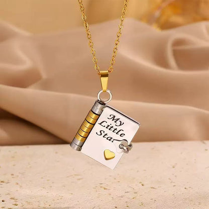 To My Daughter - My Little Star Book Pendant Necklace