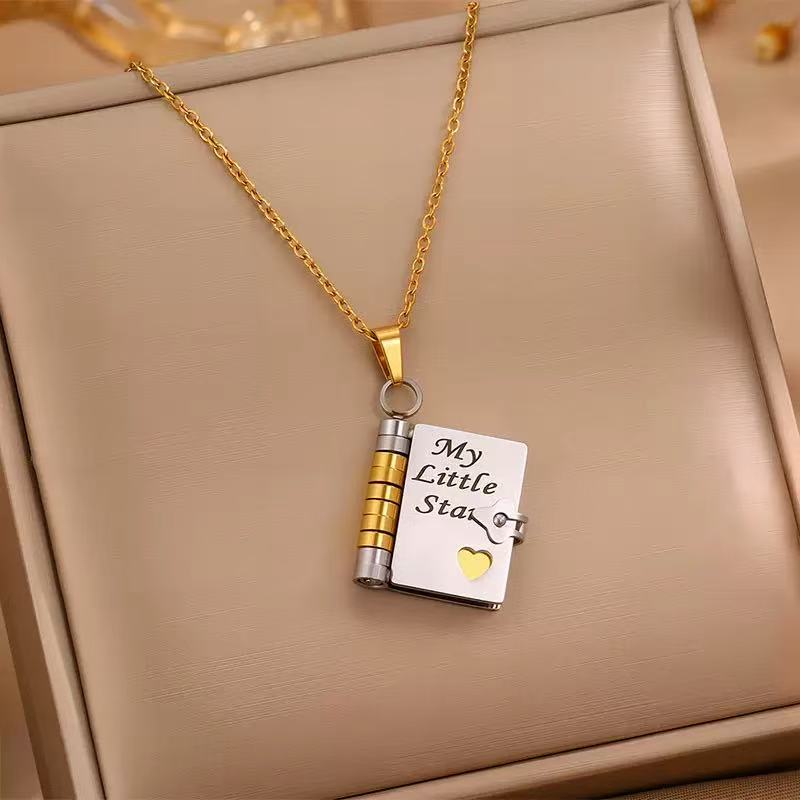 To My Daughter - My Little Star Book Pendant Necklace