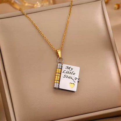 To My Daughter - My Little Star Book Pendant Necklace