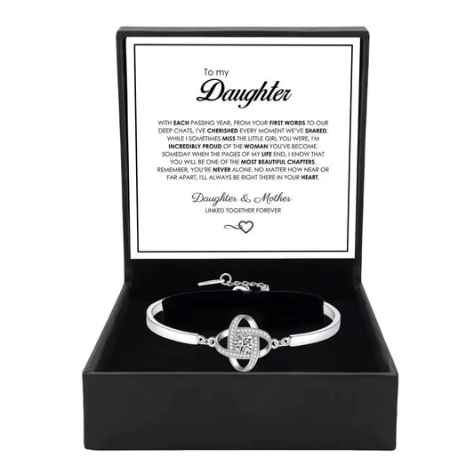 To My Daughter from Mom - Love Knot Bracelet - Forever Linked Together