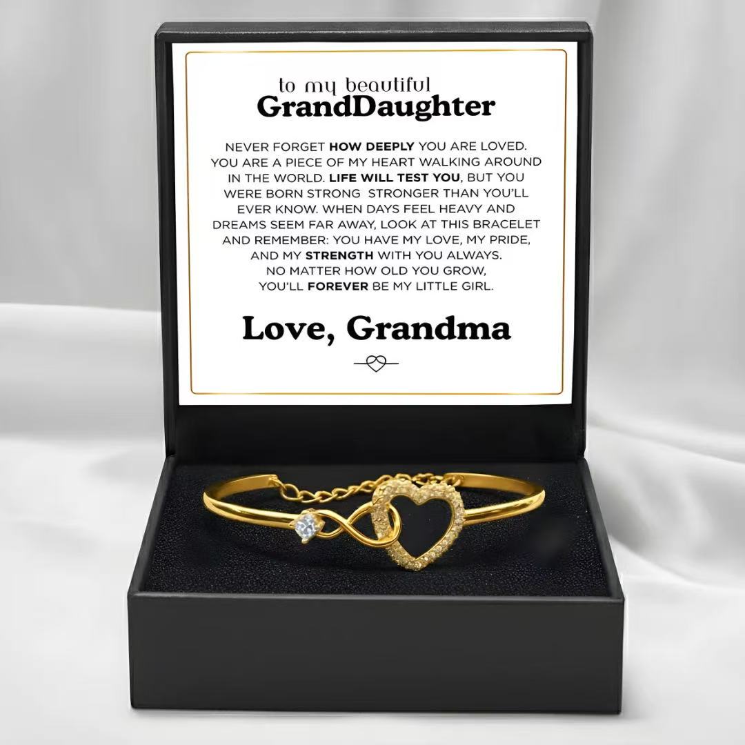 To My Granddaughter - Infinity Heart Bracelet - Forever My Little Girl Gift