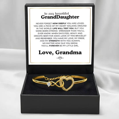 To My Granddaughter - Infinity Heart Bracelet - Forever My Little Girl Gift