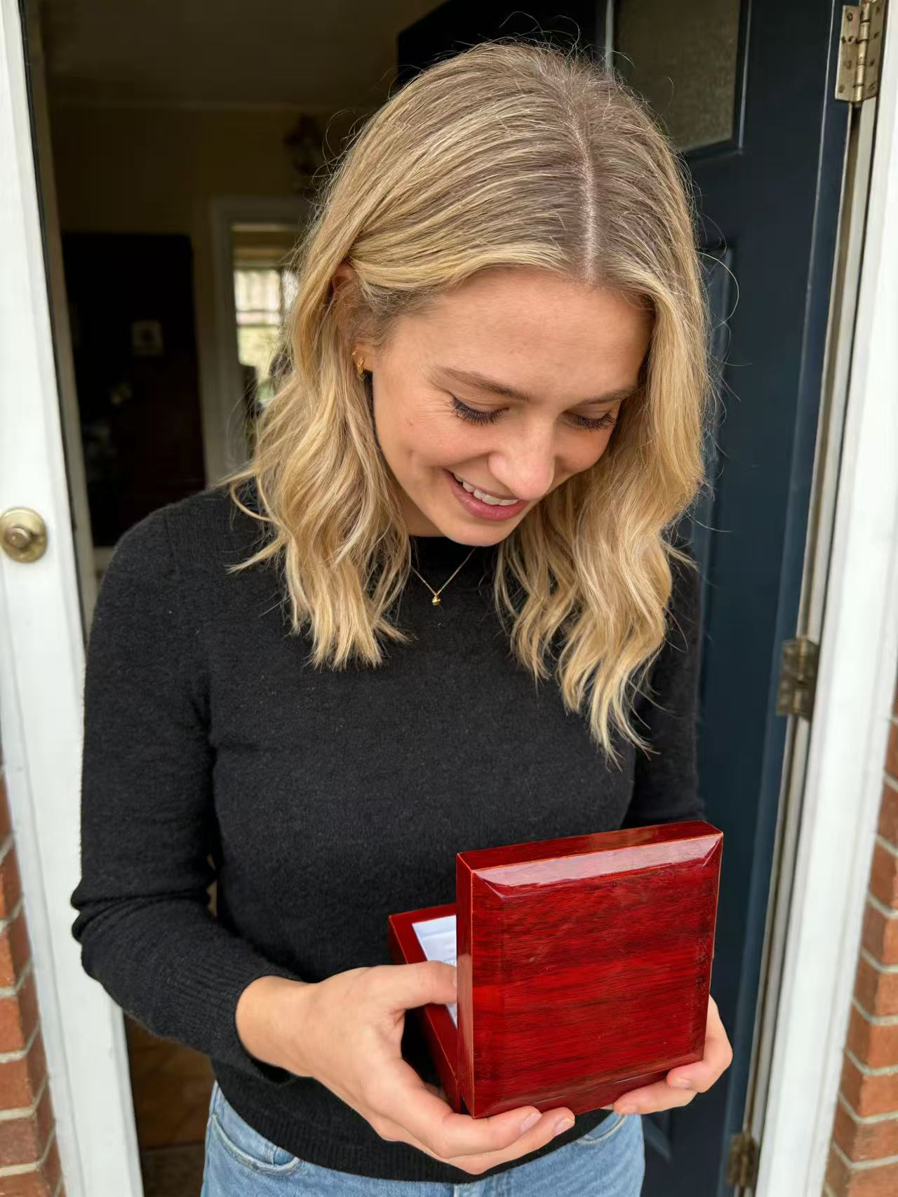 To My Wife - Double Hearts Necklace - Can't Live Without You Christmas Anniversary Valentine's Day Gift