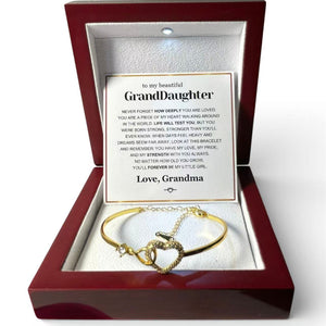 To My Granddaughter - Infinity Heart Bracelet - Forever My Little Girl Gift