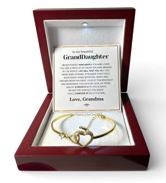 To My Granddaughter - Infinity Heart Bracelet - Forever My Little Girl Gift