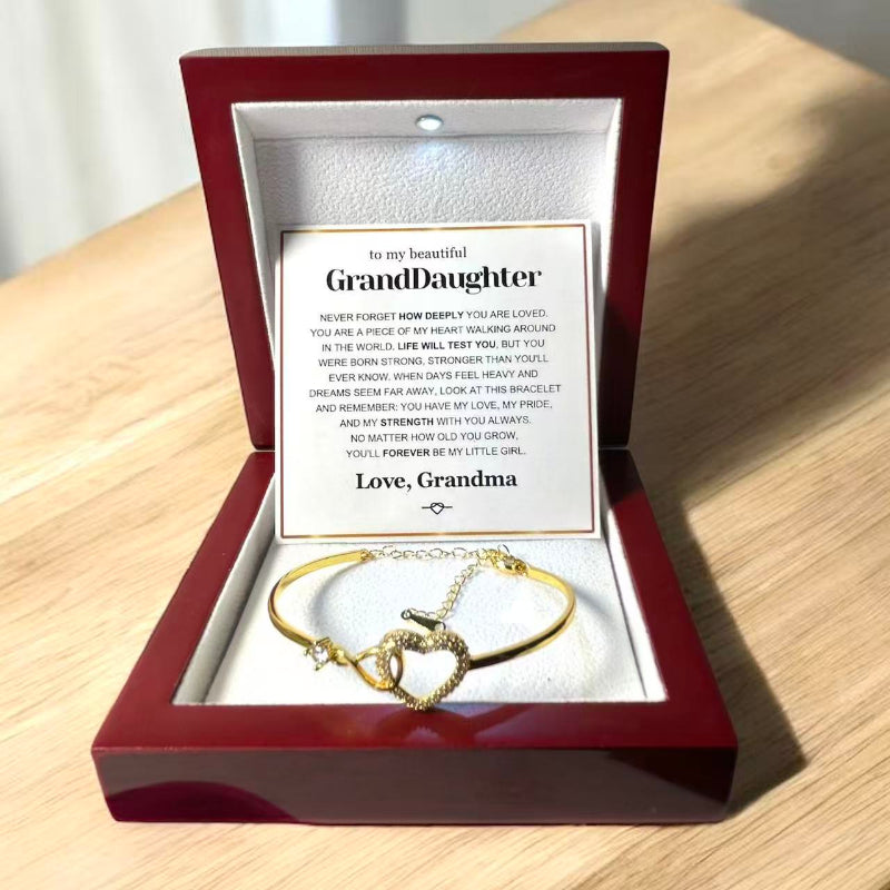 To My Granddaughter - Infinity Heart Bracelet - Forever My Little Girl Gift
