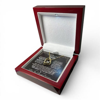 To My Wife - Love Heart Necklace - You Are the Greatest Gift Message Card Gift from Husband