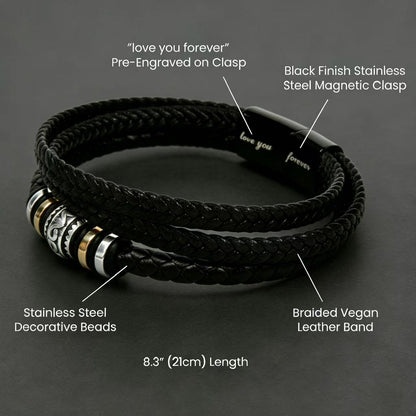 To My Son from Mum - Love You Forever Bracelet - You Make Me Proud Gift