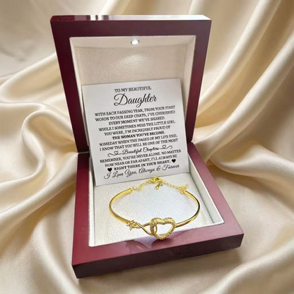 Infinity Heart Bracelet with Message Card for Daughter