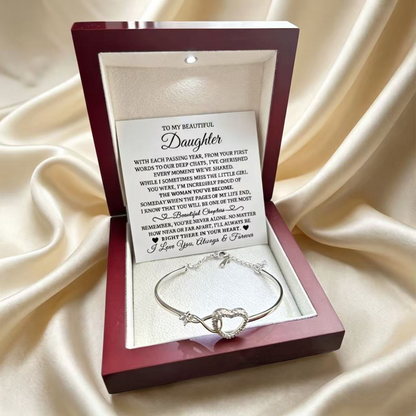 Infinity Heart Bracelet with Message Card for Daughter