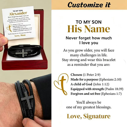 You Are One Of My Greatest Blessings - Cross Bracelet Gift for Son